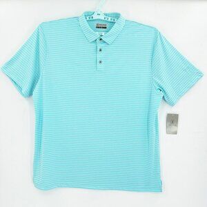 PGA Tour Men's UPF Moisture Wicking Stretch Light Teal Polo Shirt Size XXL NWT